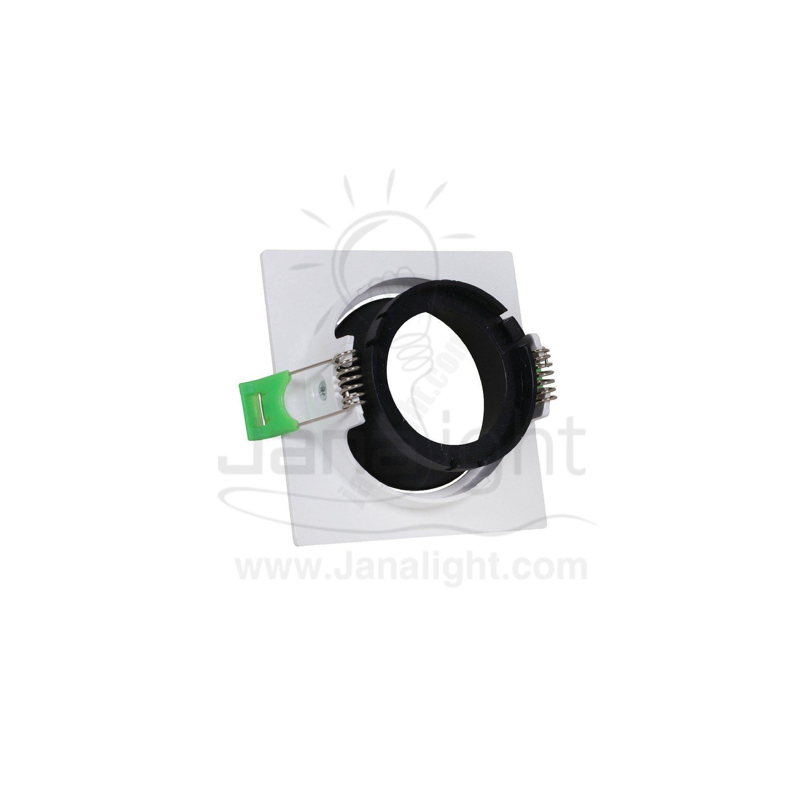 سبوت لايت فارغ متحرك مربع بلاستك ابيض رمادي جنى لايت Jn404 Single Square White &Amp; Grey Spotlight Frame